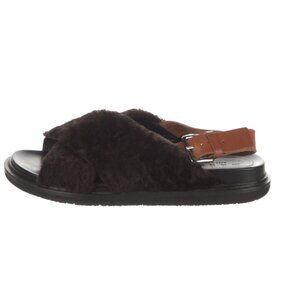 Marni Shearling Slingback Sandals Women's Size: 10